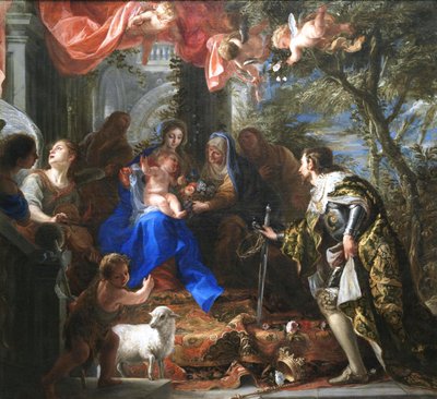 Virgin and Child Adored by St Louis, King of France by Claudio Coello